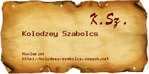 Kolodzey Szabolcs névjegykártya